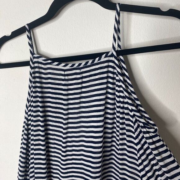 Mudpie Navy & White Thin Striped Flowy Sleeveless Stretch Tank Shift Dress S - Picture 5 of 11